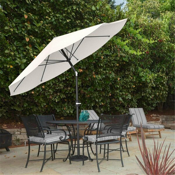 Grillgear 10 ft. Shade with Easy Crank & Auto Tilt Outdoor Table Tan Patio Umbrella GR3242764